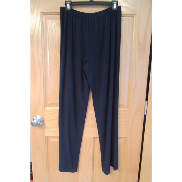 R & M Richards Pants Suit Navy Blue Short Sleeve Rusche'd Embellished Womens 12P - Picture 11 of 14